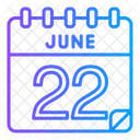 22 Juni Juni Kalendertag Symbol
