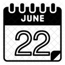 22 Juni Juni Kalendertag Symbol