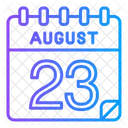 August 23 August Calendar Day Icon