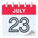 23 De Julho Julho Dia Do Calendario Ícone