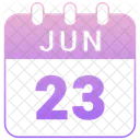 Junio Fecha Calendario Icono