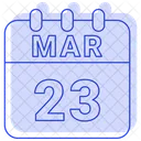 Marzo Fecha Calendario Icono