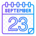 23 De Setembro Dia Do Calendario Ícone