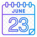 23 Juni Juni Kalendertag Symbol