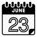 23 Juni Juni Kalendertag Symbol