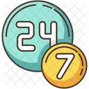 24 7 circle badge  Icon