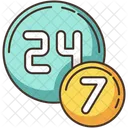 24 7 circle badge Icon