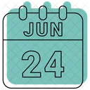 Junio Fecha Calendario Icono