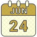 Junio Fecha Calendario Icono