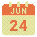 Junio Fecha Calendario Icono