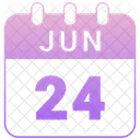 Junio Fecha Calendario Icono