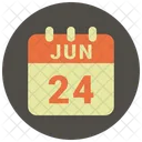 Junio Fecha Calendario Icono