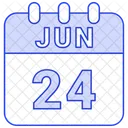 Junio Fecha Calendario Icono