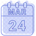 Marzo Fecha Calendario Icono