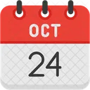 Octubre Dias Del Calendario Hora Y Fecha Icono