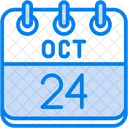 Octubre Dias Del Calendario Hora Y Fecha Icono