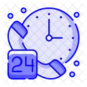 24 Horas Servicio 24 Horas Soporte 24 Horas Icono