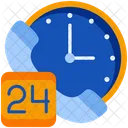 24 Horas Servicio 24 Horas Soporte 24 Horas Icono