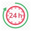 Ecommerce 24 Hour 24 Hour Sign Icon