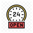 24 Hour Round Clock Icon