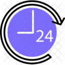 24 Hour Clock 24 Hours Delivery Icon