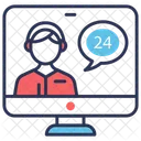 24 Hour Customer Service  Icon