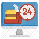24 Hour Food Service Hours Delivery Icon