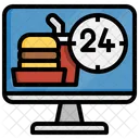 24 Hour Food Service Hours Delivery Icon