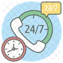 24 Hour Service 24 Hr Support Helpline Icon