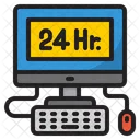 24 Hour Service Hour Computer Icon