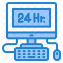24 Hour Service Hour Computer Icon