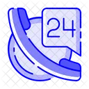 24 Hour Service 24 Hour Support Hot Line Icon