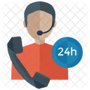 24 Hour Service Customer Representative Customer Service Icon