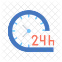 24 Hours Availability Clock Icon