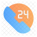 Hours Call 24 Hours Call Support Icon