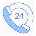 24 Hours Calling 24 Hours Service Call Icon