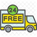 24 Hours Free Service Free Service Delivery Truck Icon