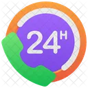 24 Hours Service Support Icon