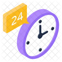 24 Hours Service  Icon