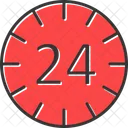 24 시간 서비스 24 시간 지원 시간 아이콘