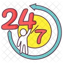 Anticlockwise 247 Service 24 Hr Service Icon