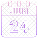 Juni Datum Kalender Symbol