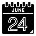 24 Juni Juni Kalendertag Symbol