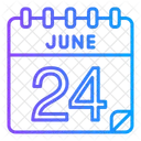 24 Juni Juni Kalendertag Symbol