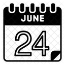 24 Juni Juni Kalendertag Symbol