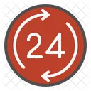 24 Stunden 24 Hrs Symbol