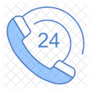 24 Stunden telefonisch erreichbar  Symbol