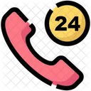 24 Stunden telefonisch erreichbar  Symbol