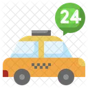 24 Stunden Taxiservice  Symbol