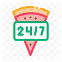 Clock Pizza Round Icon